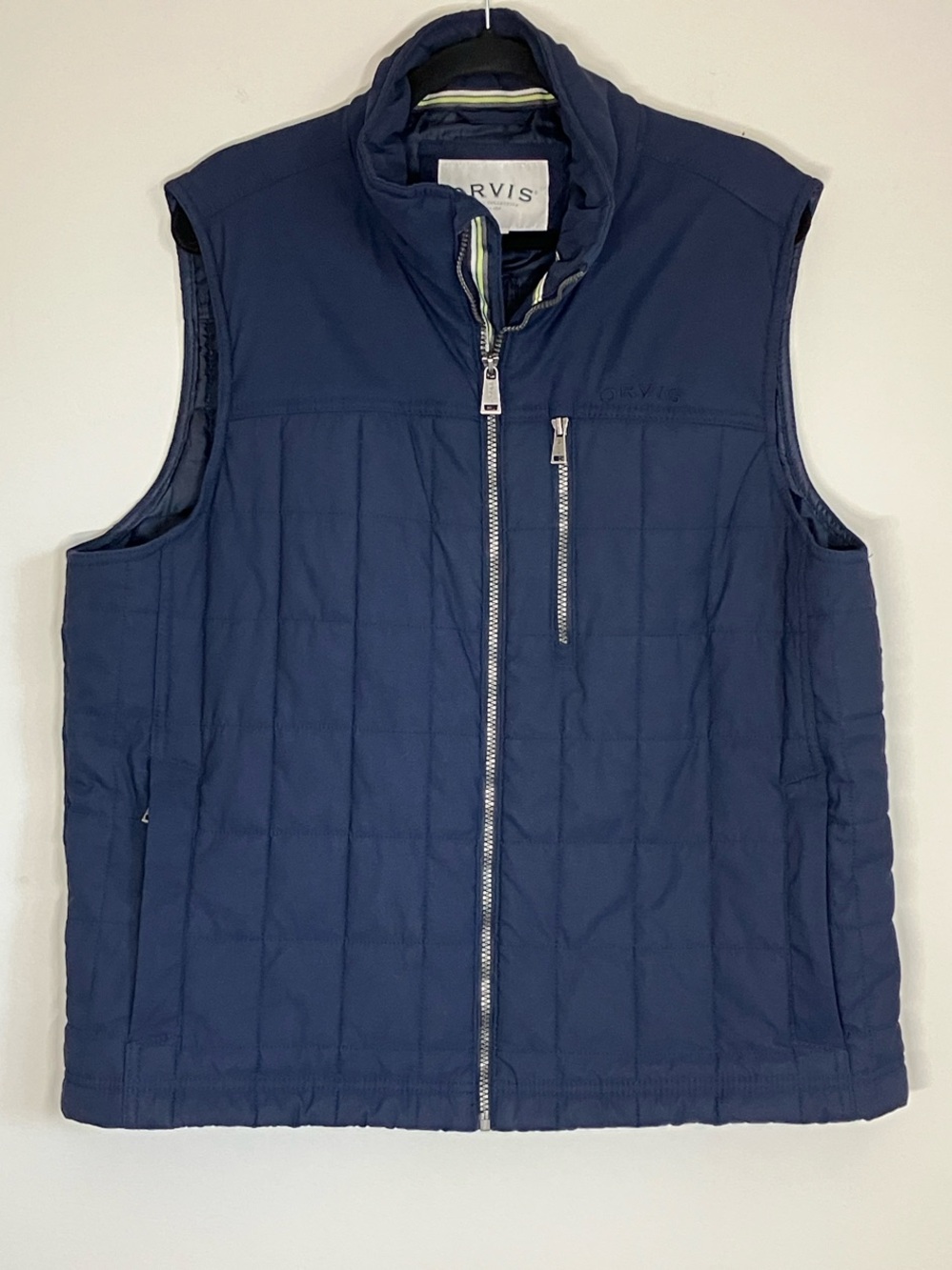 Orvis Classic Collection Quilted Insulated Vest Jacket Navy Blue Mens Size Large